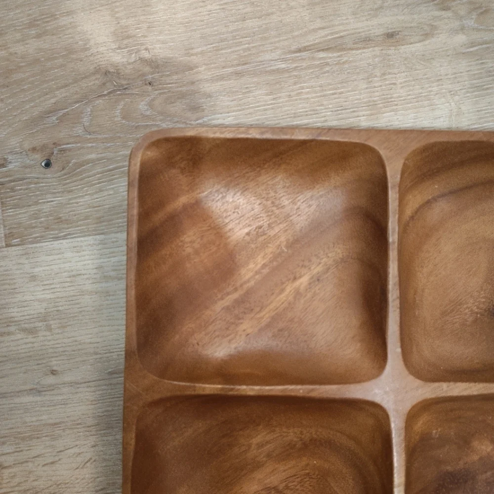 Wooden Quadruple Serving Tray